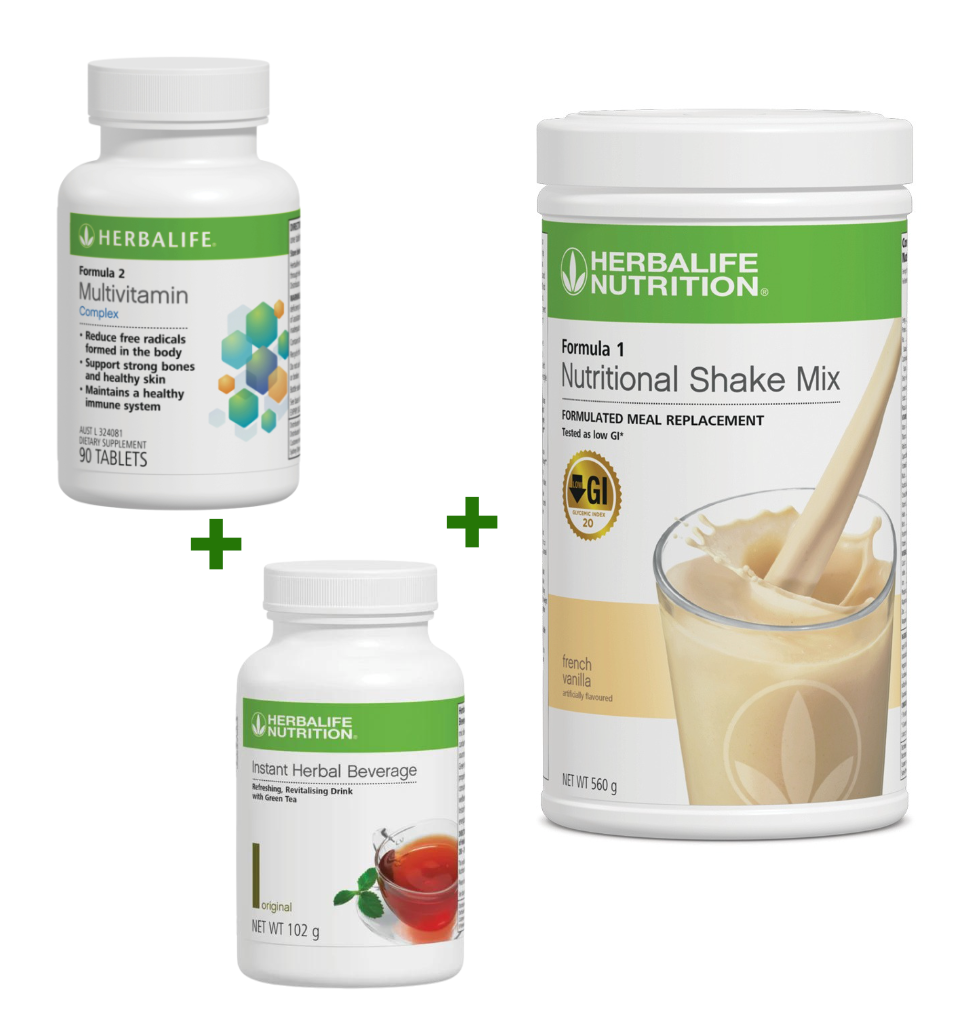 Combo : 1 x F1 Vanilla + 1 x Original Tea + 1 x Multivitamin